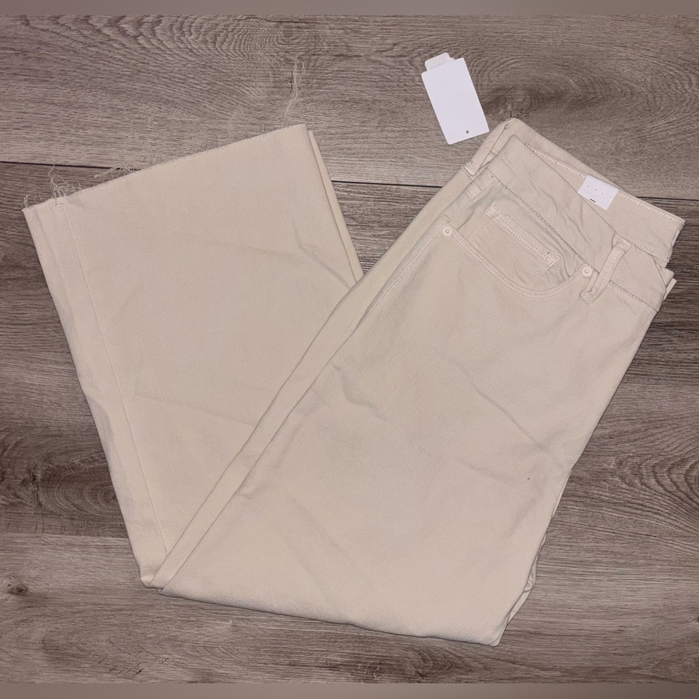 Good American Cream Wide-Leg Jeans - Picture 4 of 6